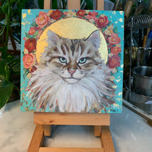 Load image into Gallery viewer, 6”x6” 24 K Gilded Pet Portrait
