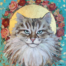 Load image into Gallery viewer, 6”x6” 24 K Gilded Pet Portrait
