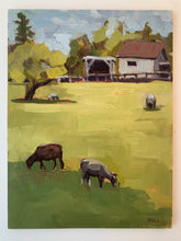 Load image into Gallery viewer, Grazing Sheep // 9”x12”
