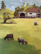 Load image into Gallery viewer, Grazing Sheep // 9”x12”

